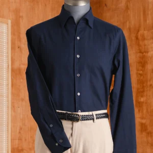 Emanuel Shirt - Navy Blue One-piece Collar