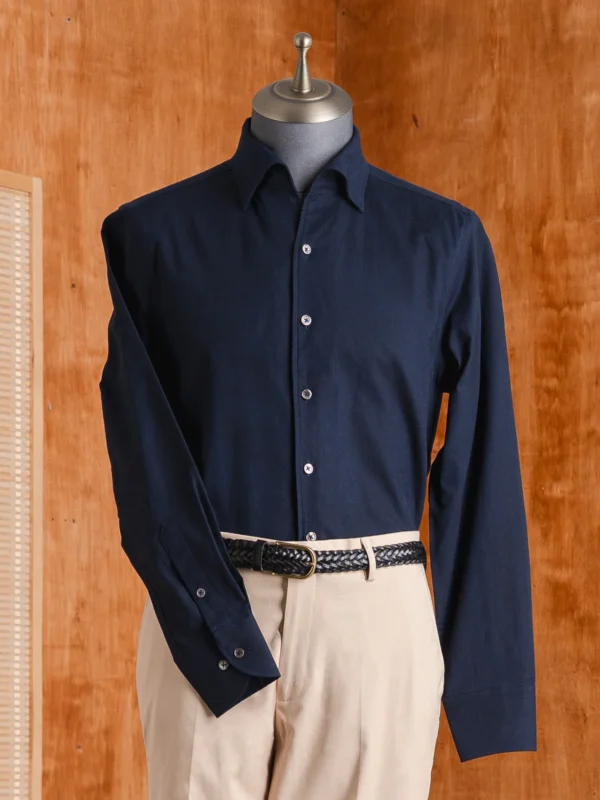 Emanuel Shirt - Navy Blue One-piece Collar