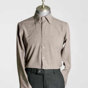 Elio Formal Shirt - Coffee Button-Down Collar