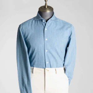 Chambray Shirt - Light Blue Windsor Collar