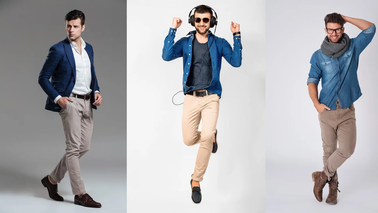 Trousers With Belt Loop - Dark Grey Wide Stripe (Slim Straight)